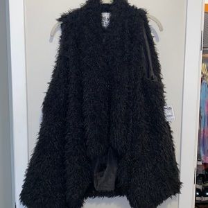 Charlotte Russe Black Fur Vest